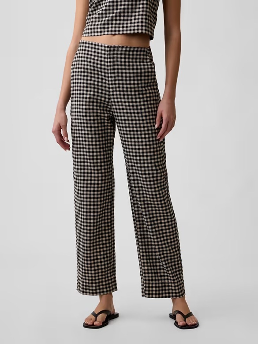 GAP Factory High Rise Linen-Blend Straight Crop Pants - NWOT